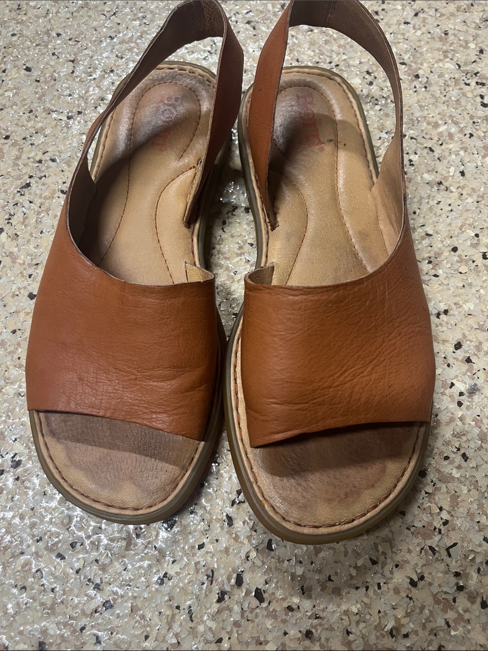 Born Inlet sling back leather Sandals Sz 6 Tan/Brown - Picture 3 of 8